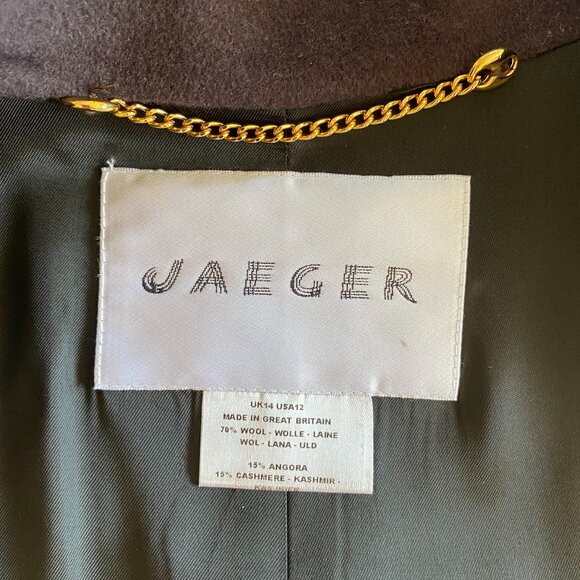 Jaeger Wool Cashmere Angora Overcoat Great Britain Sz12 - Picture 5 of 14